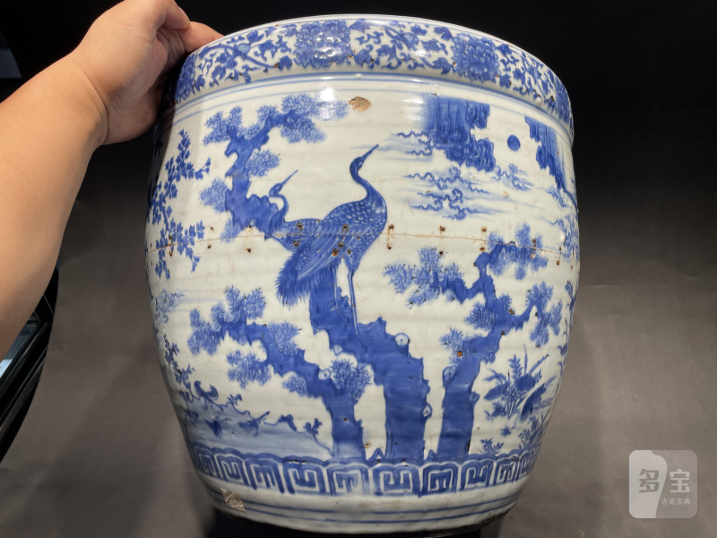 明嘉靖 青花五伦图大缸 - 图4